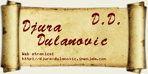 Đura Dulanović vizit kartica